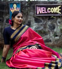 Bright Pink Kanchipuram Silk Saree2