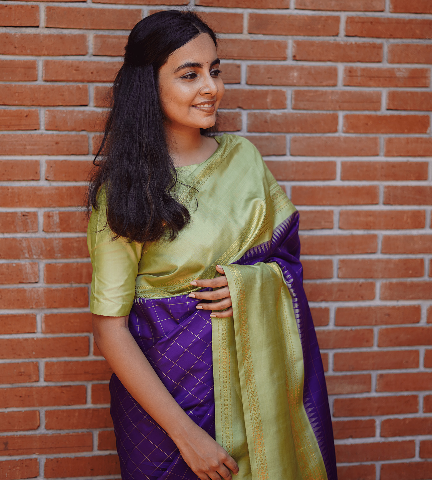 Purple Kanchipuram Silk Saree
