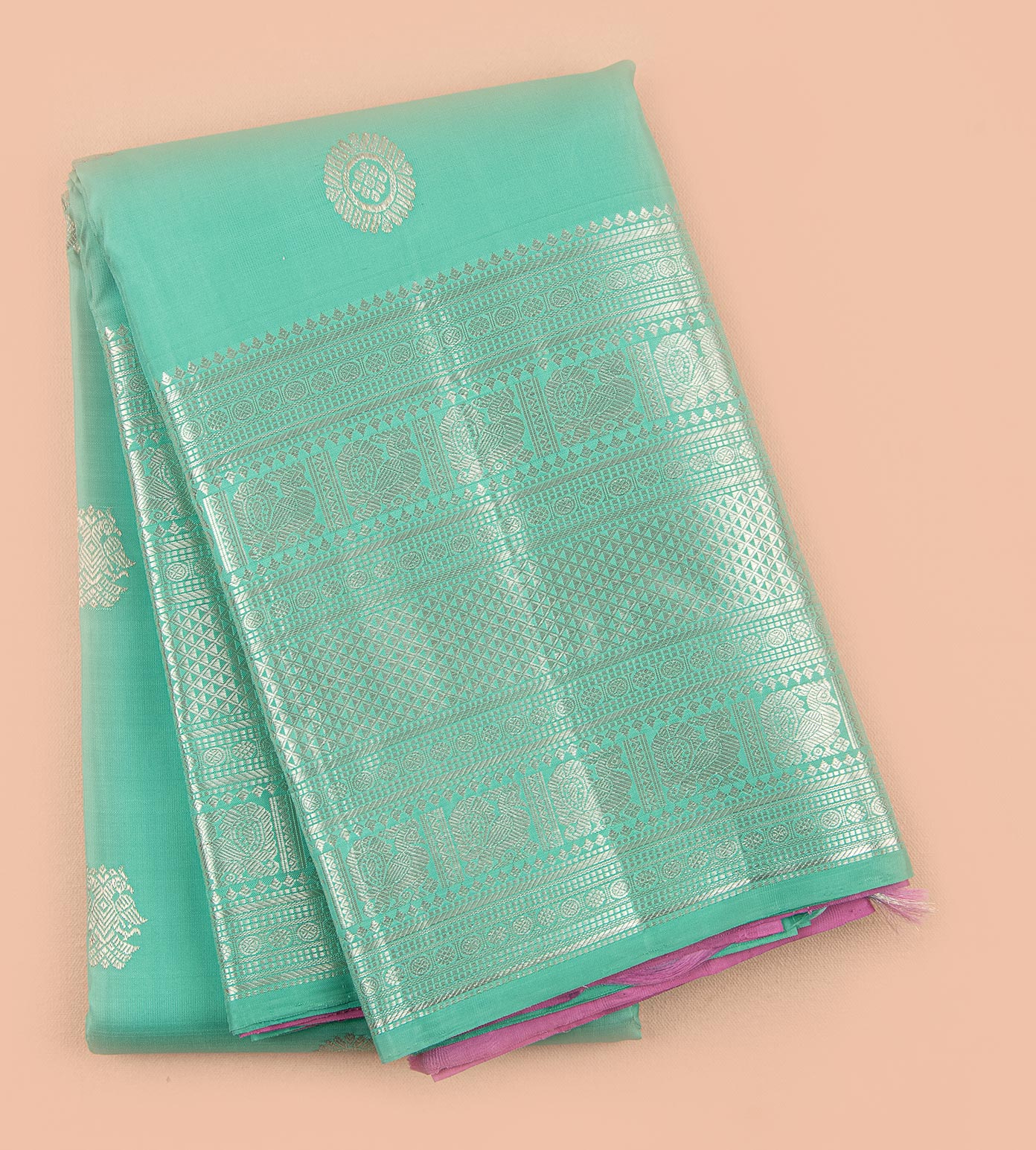 Pastel Blue Kanchipuram Silk Saree