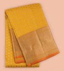 Yellow kanchipuram Silk Saree1