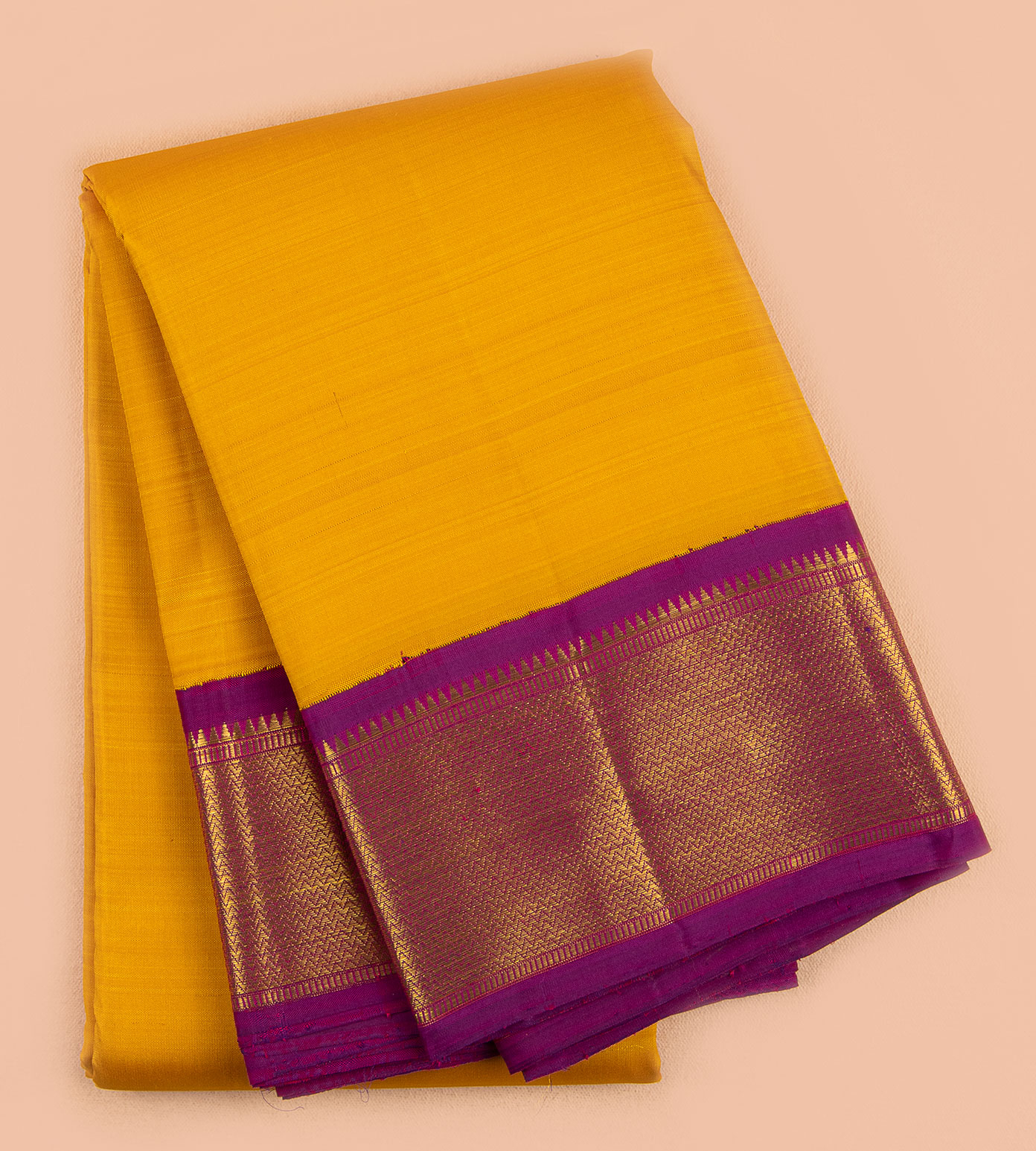 Buy Yellow-Purple Handwoven Double Ikat Silk Saree Online at Jaypore.com