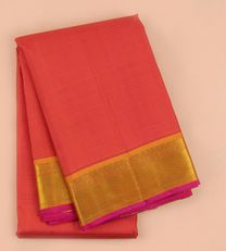 coral Kanchipuram silk saree1