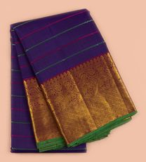 Prussian Blue Kanchipuram Silk Saree1