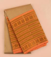 Deep Beige Kanchipuram Silk Saree1