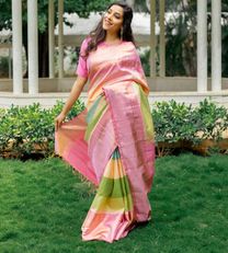 Multi colour Kanchipuram silk saree1