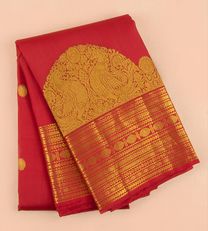 Deep Red Kanchipuram Silk Saree1