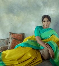 Lemon Yellow Kanchipuram Silk Saree1
