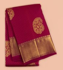 Deep pink Kanchipuram Silk Saree1