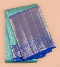 Turquoise Blue Kanchipuram Silk Saree1