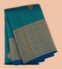 Prussian Blue Kanchipuram Silk Saree1