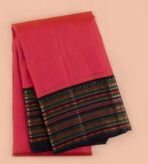 Orangish Pink Kanchipuram Silk Saree1