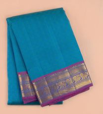Cobalt Blue Kanchipuram Silk Saree1