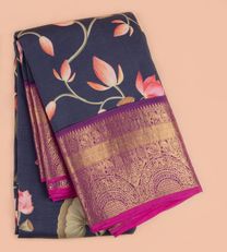 Navy Blue Kanchipuram Silk Saree1