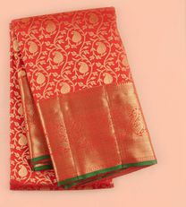 Red Orange Kanchipuram Silk Saree1
