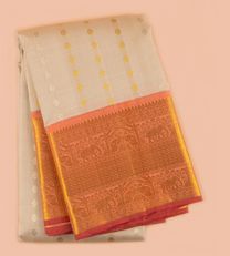 Creme Kanchipuram Silk Saree1
