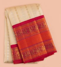 Off White Kanchipuram Silk Saree1