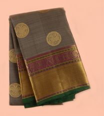 Greyish Kanchipuram Silk Saree1