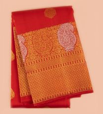 Chilli red Kanchipuram Silk Saree1