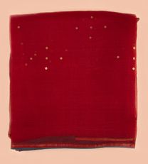 Crimson Red Organza Saree With Printed Kalamkari Blouse1