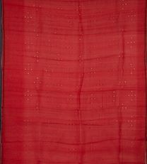 Crimson Red Organza Saree With Printed Kalamkari Blouse2