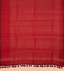 Crimson Red Organza Saree With Printed Kalamkari Blouse3