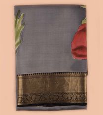 Grey Handpainted silk saree1