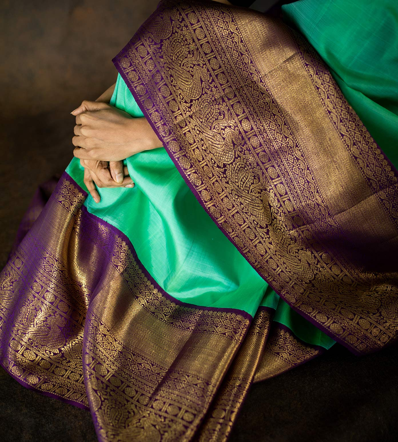 Sea Green Kanchipuram Silk Saree3