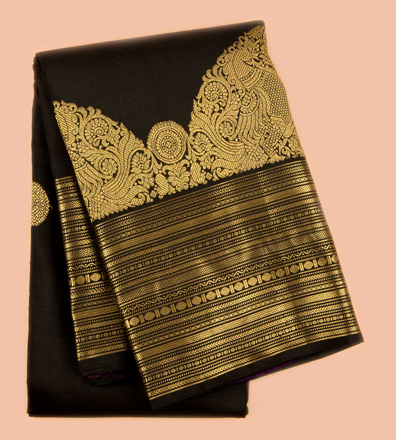 Black Kanchipuram Silk Saree