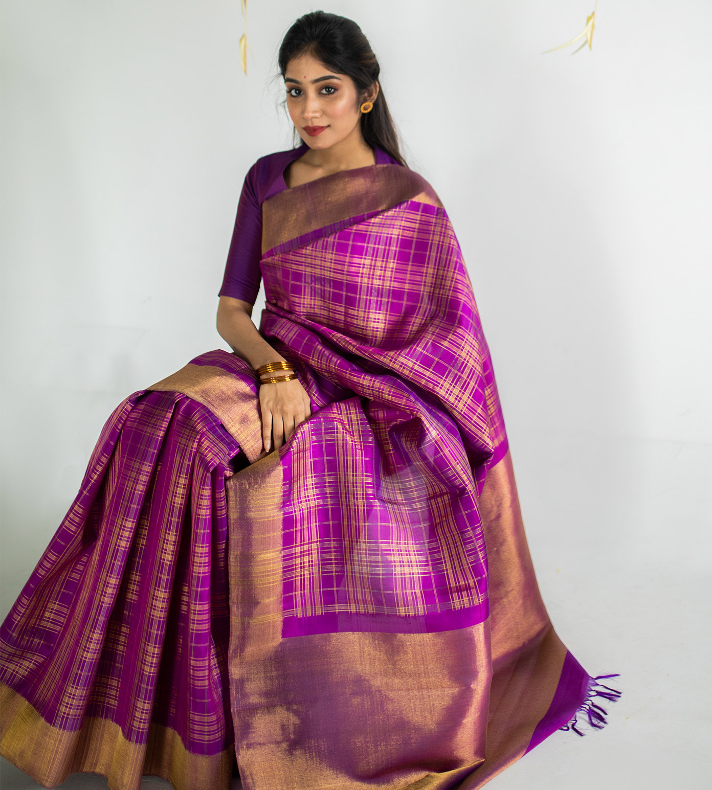 Purple Kanchipuram Silk Saree