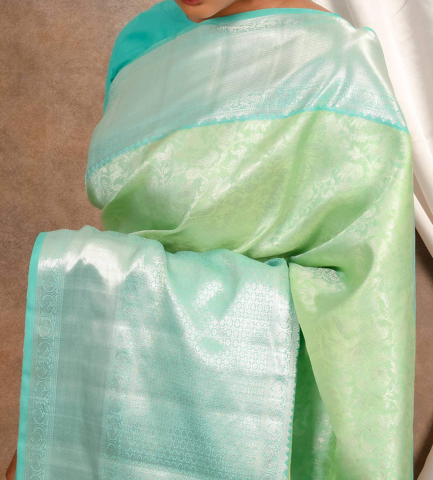 Pastel Green Kanchipuram Silk Saree