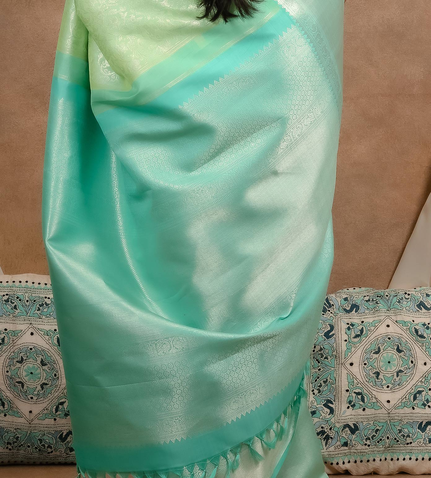 Pastel Green Kanchipuram Silk Saree