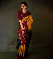 Mustard Yellow Kanchipuram Silk Saree1