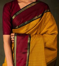 Mustard Yellow Kanchipuram Silk Saree2