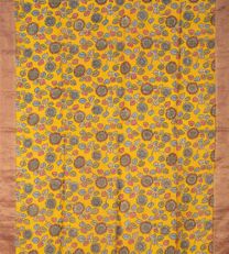 Yellow Kalamkari Raw Silk Saree2