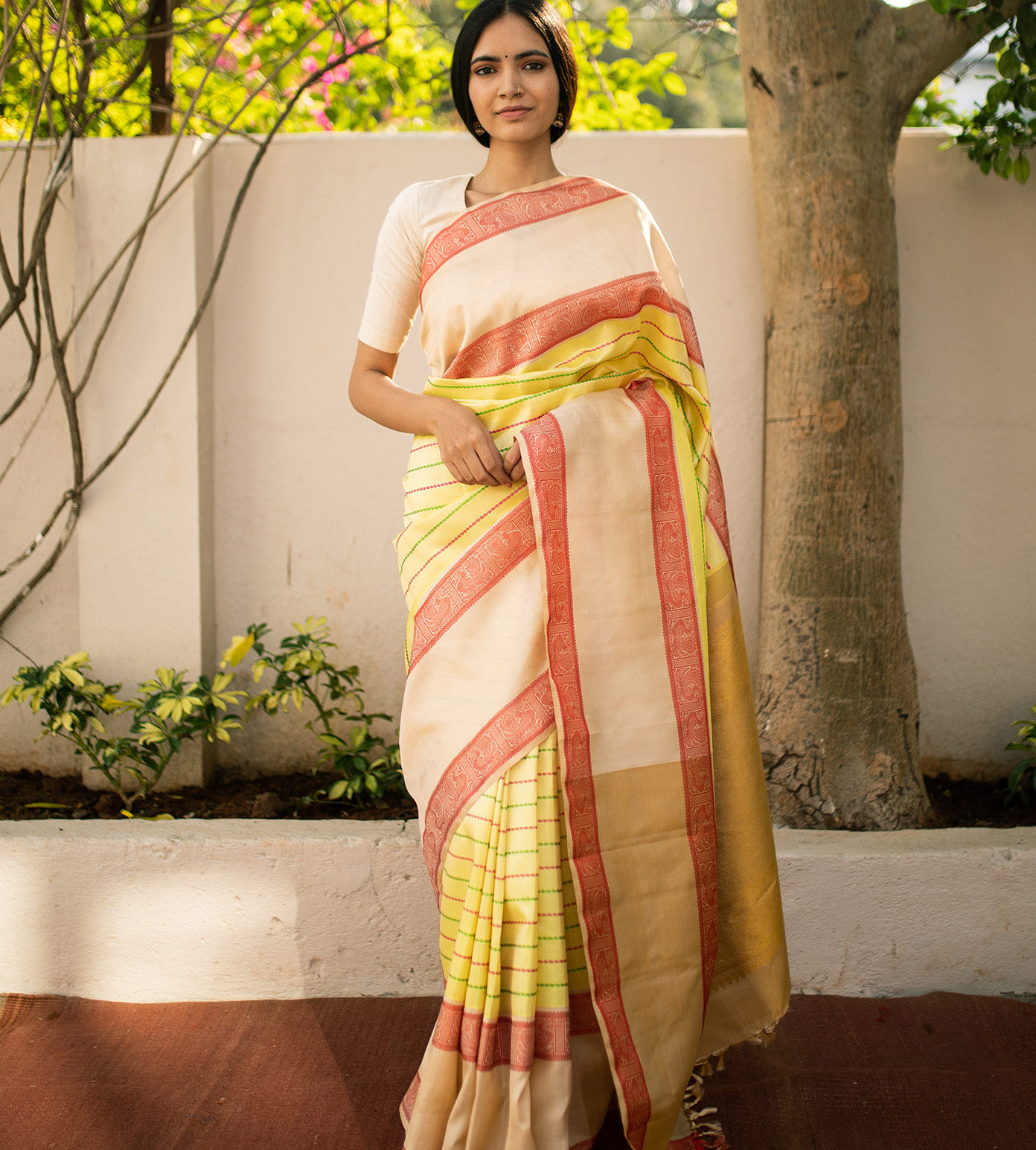 Pastel tissue Kanchipuram silk... - Kanchi Pattu Sarees | Facebook