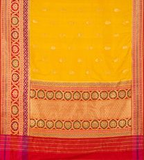 Amber Yellow Banaras Silk Saree3