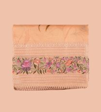 Peach Organza Embroidery Saree1