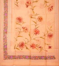 Peach Organza Embroidery Saree3