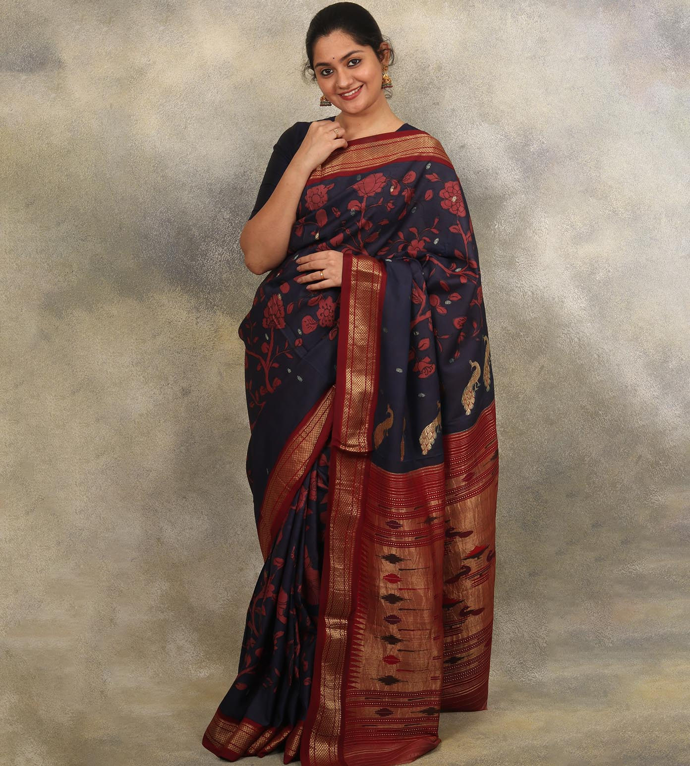 Deep Blue Paithani Silk Saree