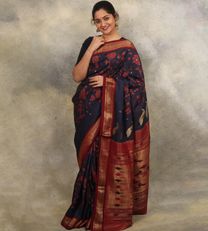 Deep Blue Paithani Silk Saree1