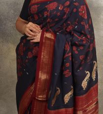 Deep Blue Paithani Silk Saree2