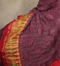 Mauve Pink Bandhani With Patola Saree3