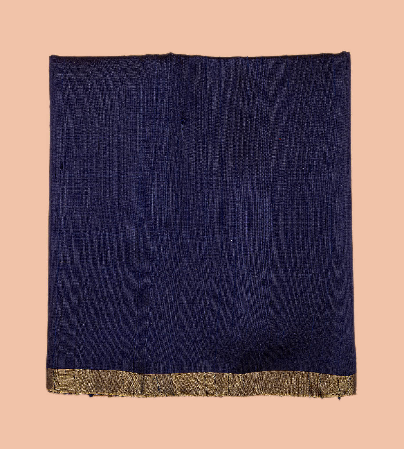 Navy Blue Raw Silk Saree1
