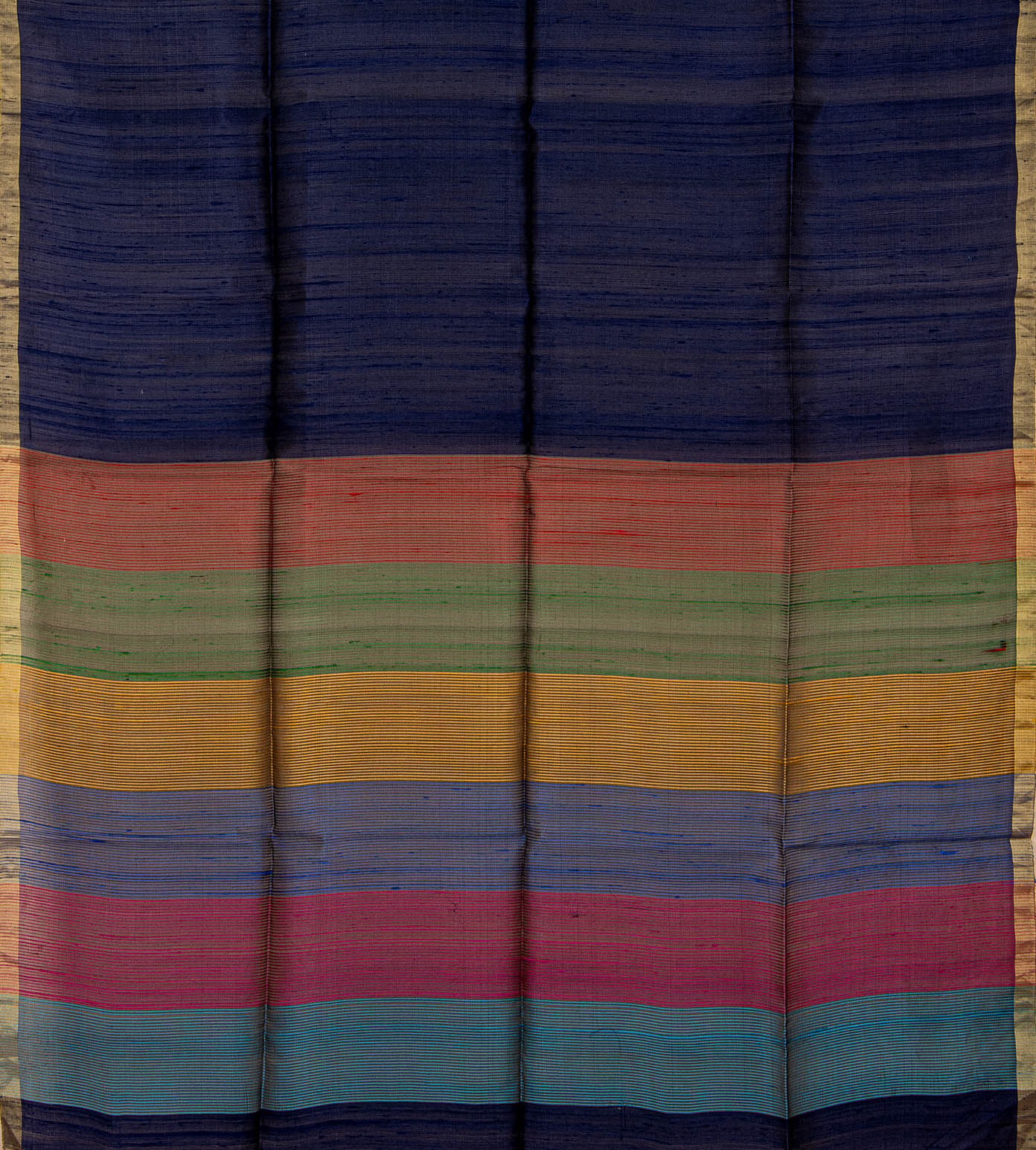 Navy Blue Raw Silk Saree3