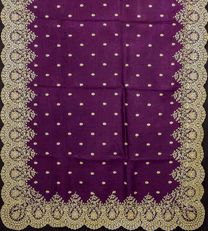 Purple Organza Embroidery Saree3