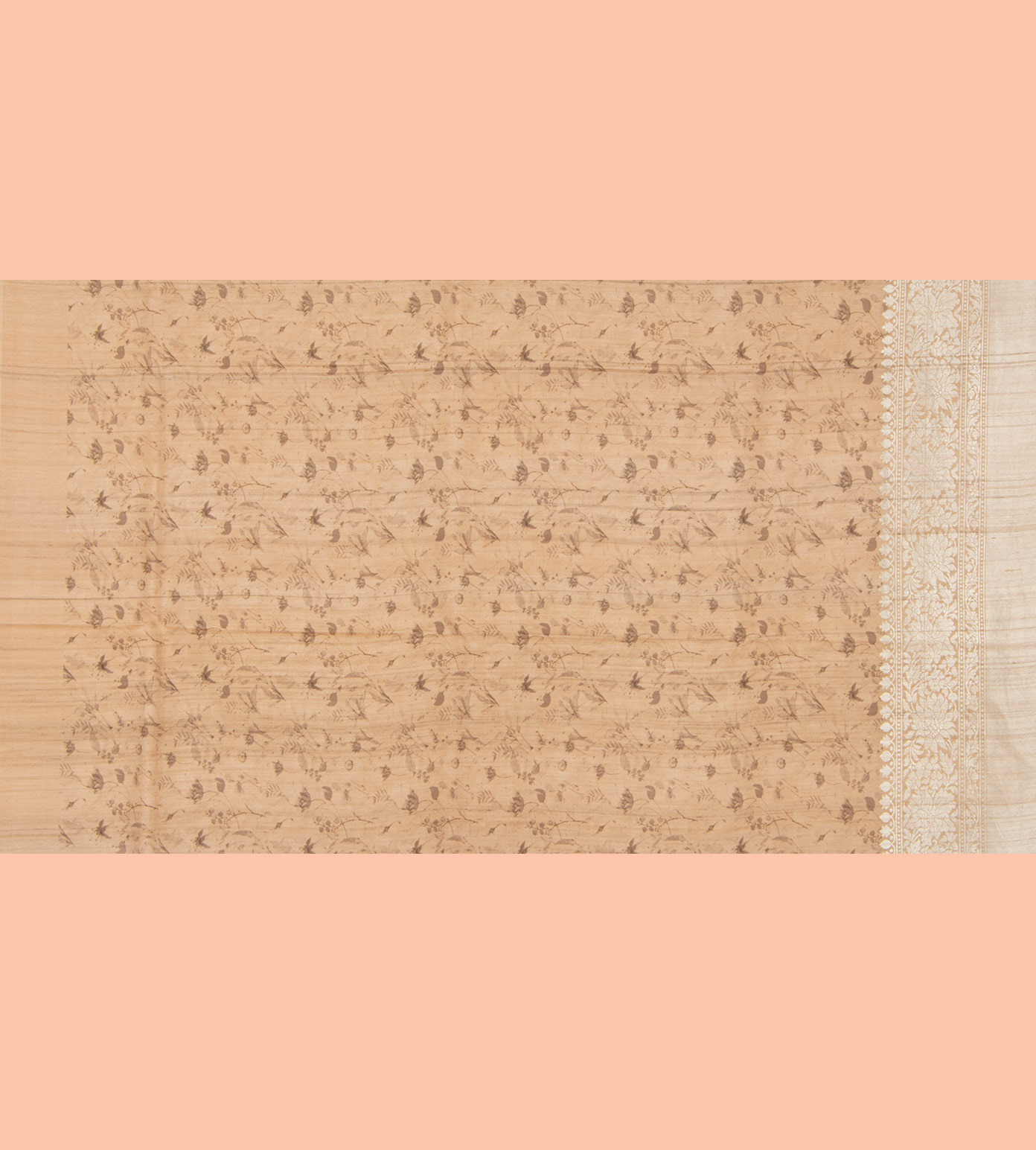 Light Peach Tussar Georgette Saree4