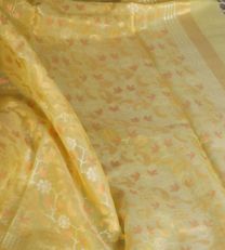Yellow Mercerized Cotton Silk Saree3