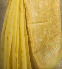 Yellow Mercerized Cotton Silk Saree4