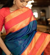 Deep Blue Kanchipuram Silk Saree2