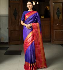 Admiral Blue Kanchipuram Silk Saree1